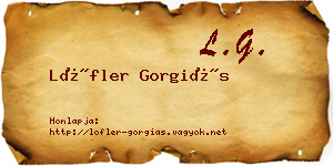 Löfler Gorgiás névjegykártya